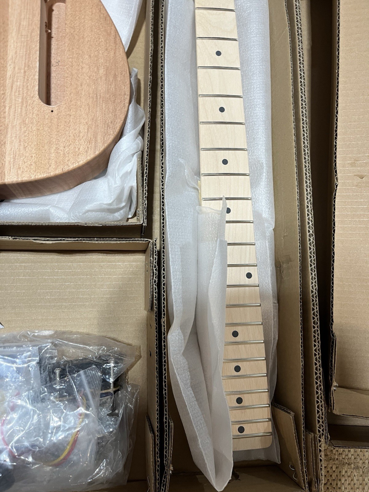 Open Box Leo Jaymz Telecaster Style Electric Guitar DIY Project Kit