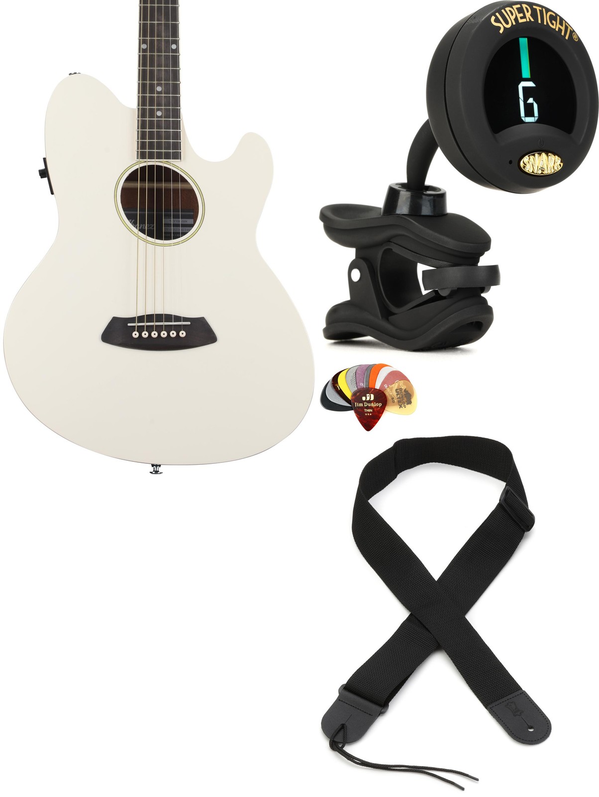 Ibanez TCY10EIVH + Snark ST-8 + Dunlop PVP101 + Levy’s M8POLYA-BLK Value Bu