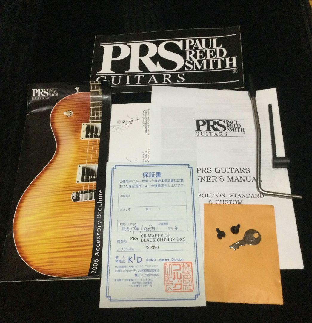 Electric Guitar Paul Reed Smith CE24 2006 Black Cherry Maple Top w/ Accessories