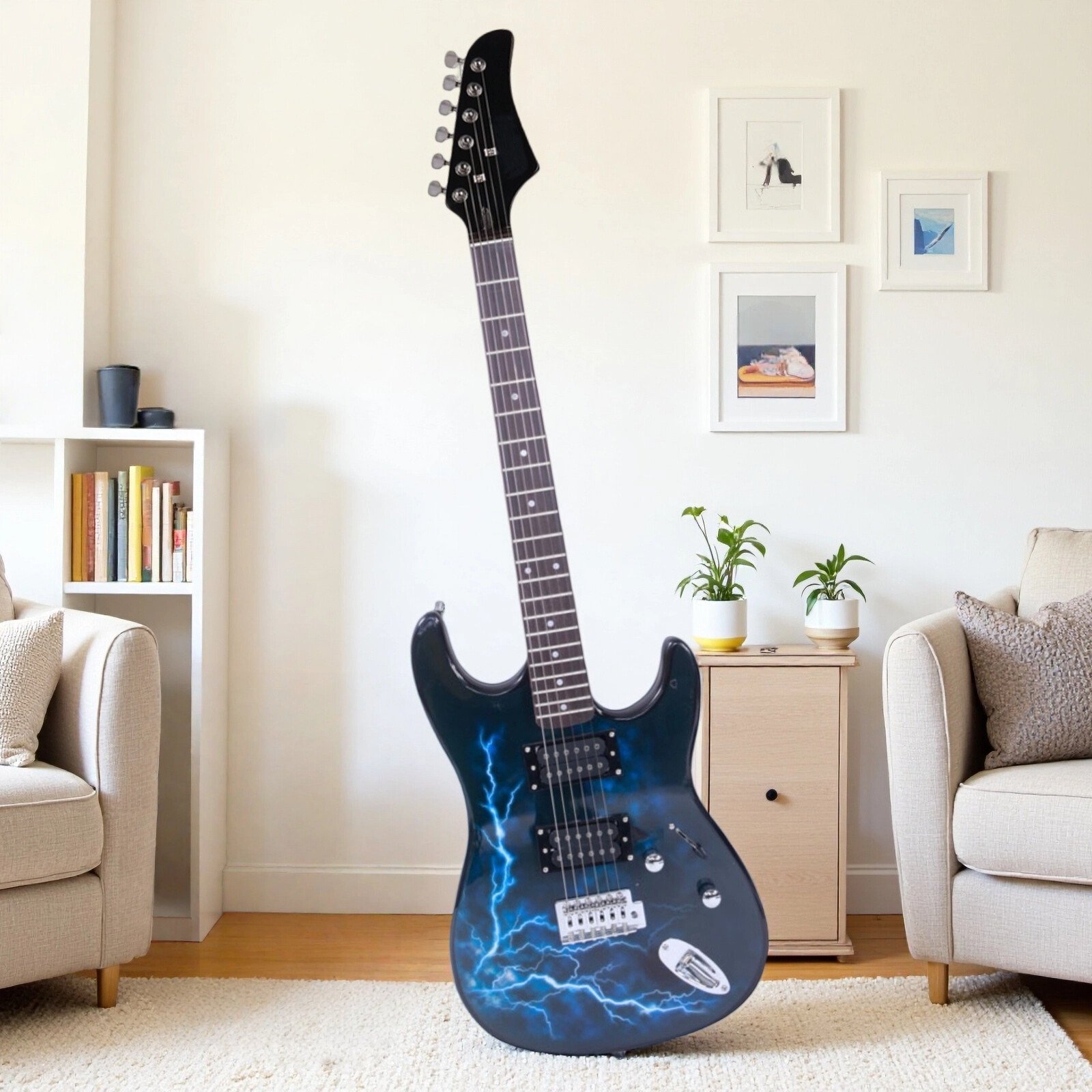 ST Electric Guitar Set – Basswood, HH Pickups, Lightning & Rosewood ​Fretboard