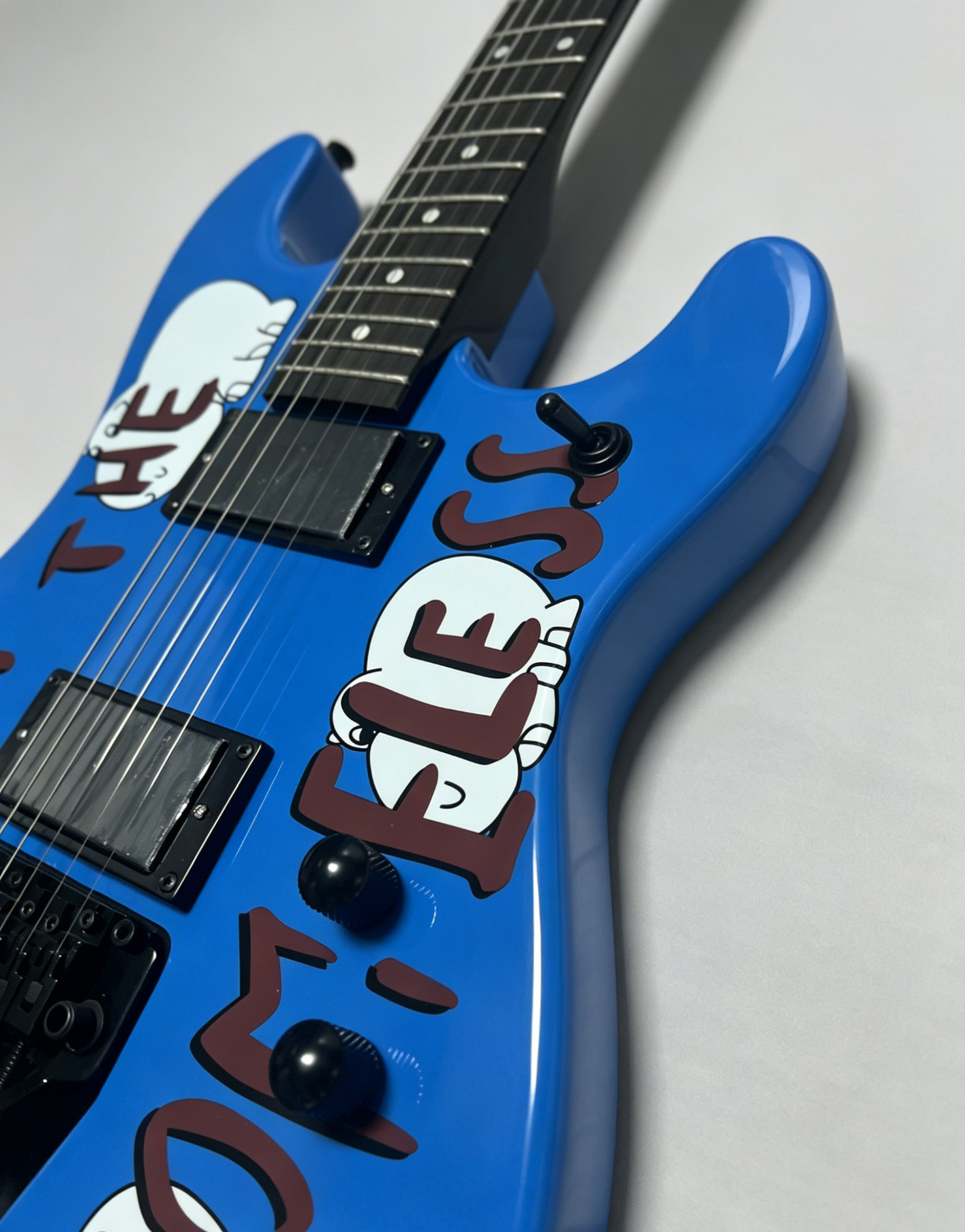 US STOCK Blue Graphic “Arm The Homeless” Style Electric Guitar HH Pickups