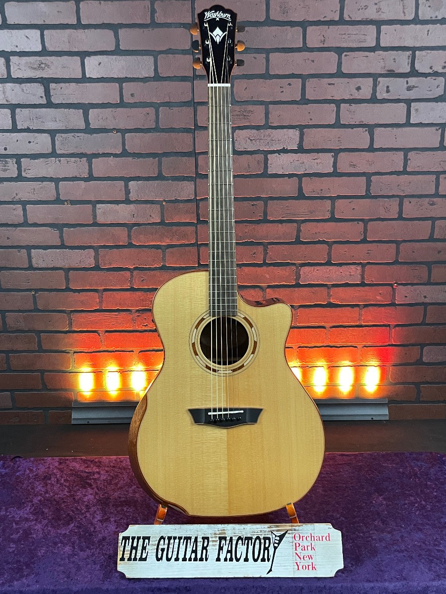 2024 Washburn WCG25SCE Comfort Series Grand Auditorium Cutaway Acoustic Elect…