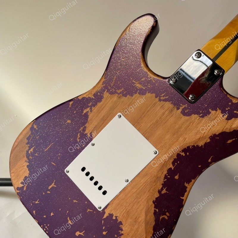 Hot Heavy Aged Solid Body Electric Guitar Stainless Rounded Fret Classic Rock