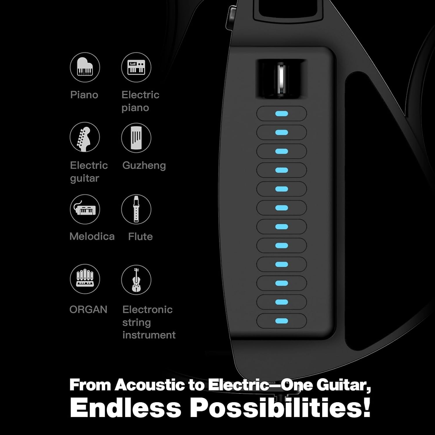Enya CYBER-G Stringless Smart Guitar,Portable Foldable Travel Guitar #3904L Y