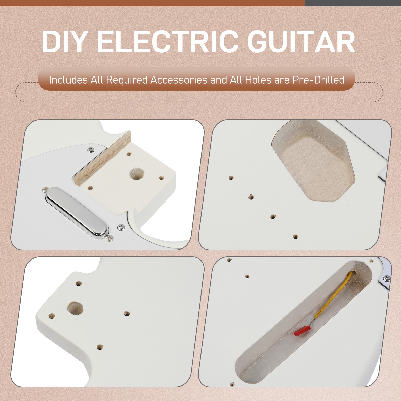 New DIY 6 String TL Style Electric Guitar Kits with Mahogany Body US