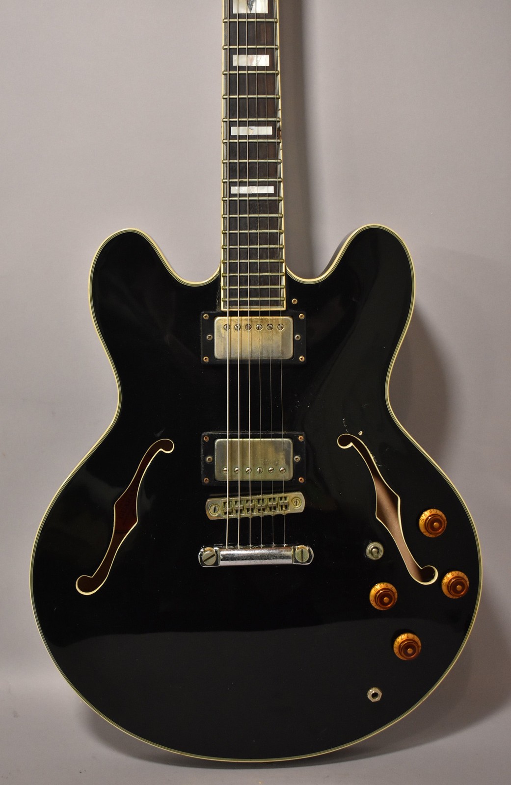 1997 Epiphone Sheraton Samick Korea Ebony Finish AS-IS For Repair w/OHSC