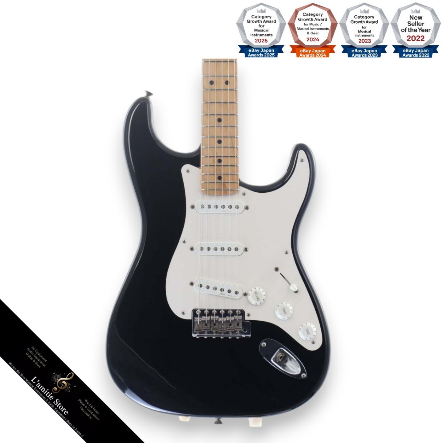 Fender Eric Clapton Stratocaster Black 2007 Alder/Maple NOS Noiseless Electric