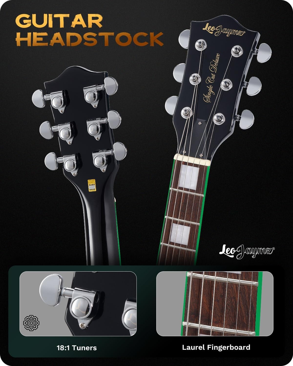 Leo Jaymz Full Size Single Cut Electric Guitar -Mahogany body，Mahogany neck o…