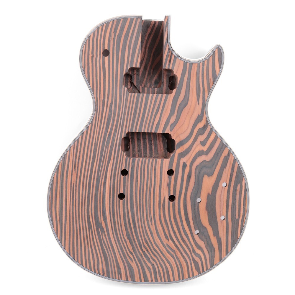 2025 DIY 6 String LP Electric Guitar silvery Kit Zebrawood Body Neck Fingerboard