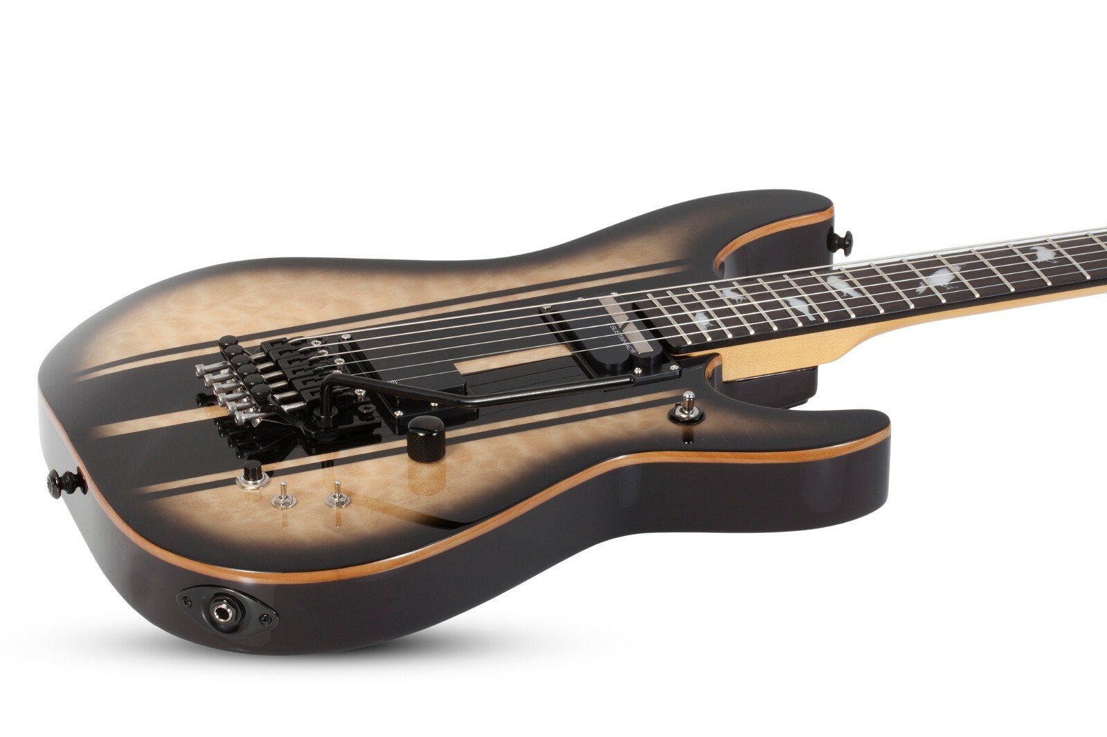 Schecter DJ Ashba Natural Black Burst Electric Guitar + Case Sustainiac Floyd