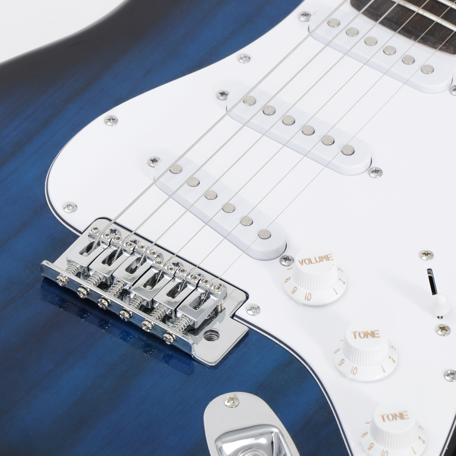 39″ Full Size Beginner Blue Electric Guitar with Amp, Case and Accessories Pack