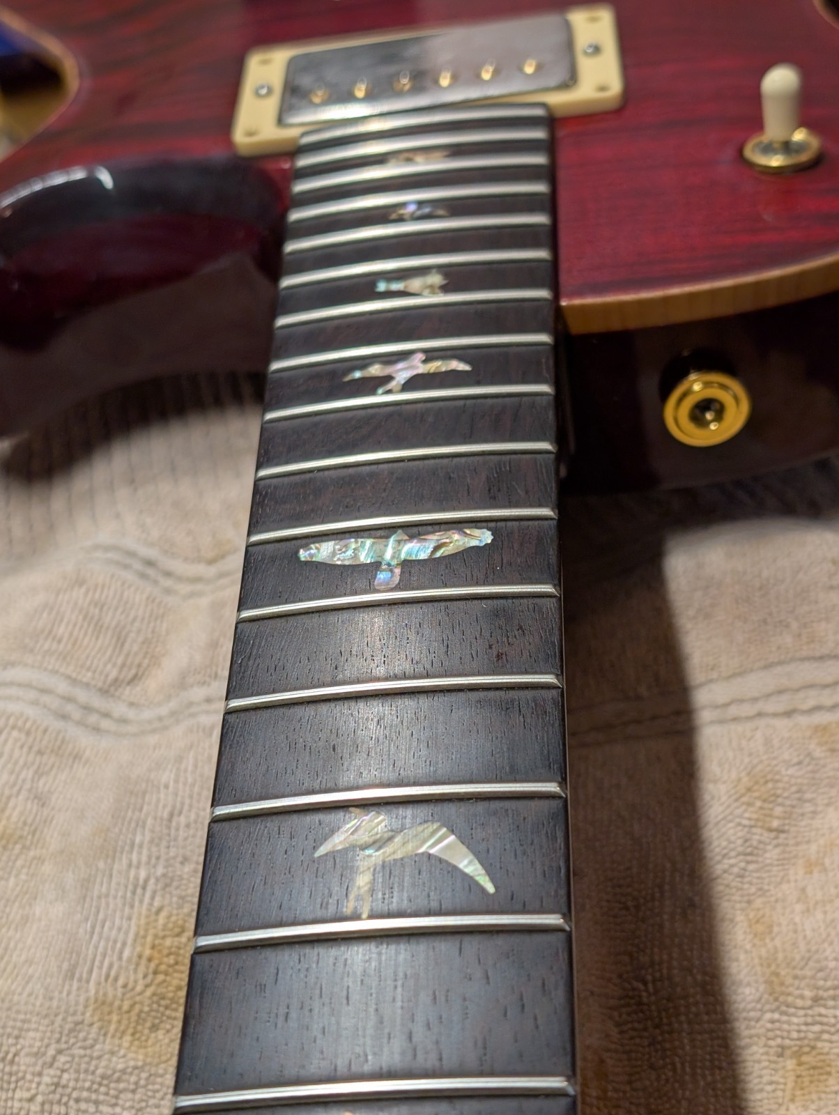 PRS Singlecut Semi-Hollow Electric Guitar 2007 Black Cherry 10 Top Bra Rosewood