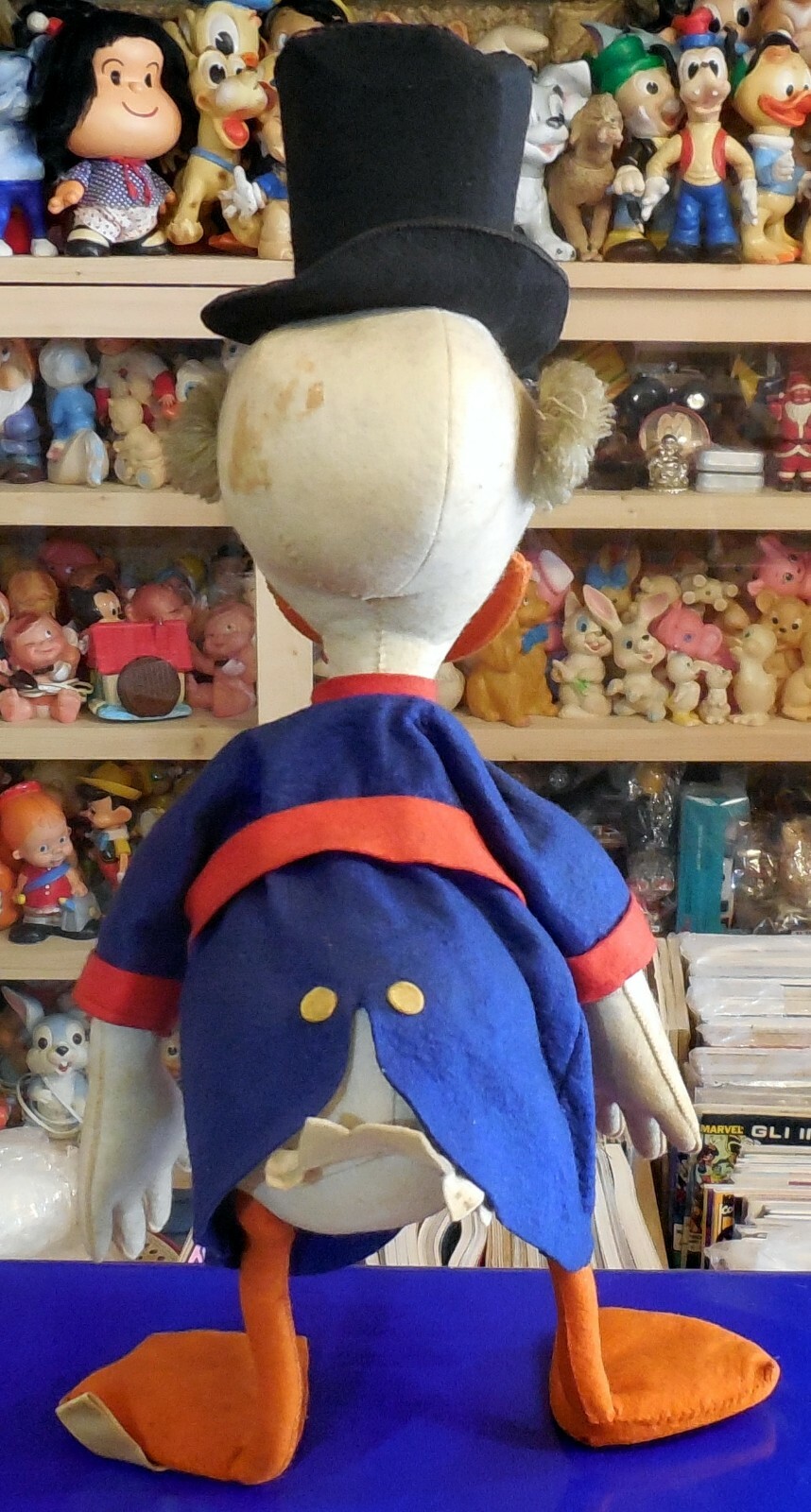 VINTAGE large 17″ TOY DOLL LENCI UNCLE SCROOGE MCDUCK DISNEY SISCO ITALY 1950s