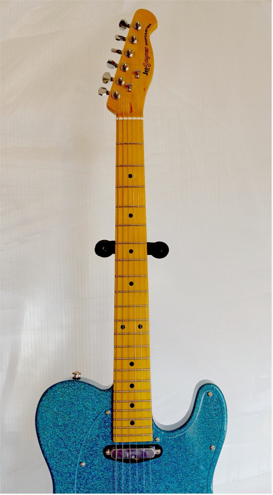 Leo Jaymz Elite Series “Popcaster” Electric Guitar – Sparkle Cyan Blue