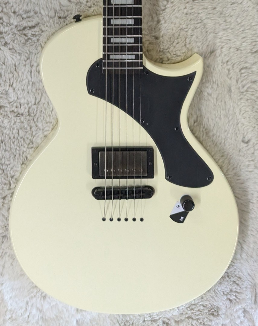 ESP LTD Deluxe Flat Top 6-String Electric Guitar, Olympic White LEC01FTOW
