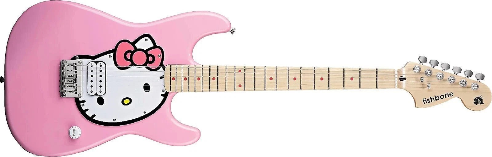 Fishbone custom fashionable PINK electric guitar Hello Kat + Bag Fast US SHIP