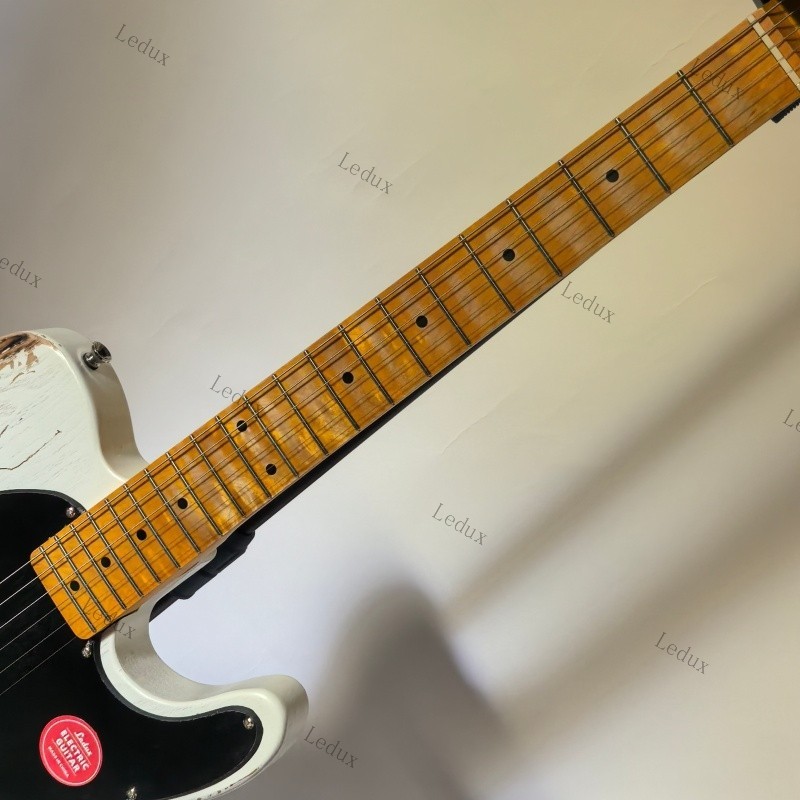 no logo Vintage Aged Electric Guitar Rounded fret Edge stainless Fret