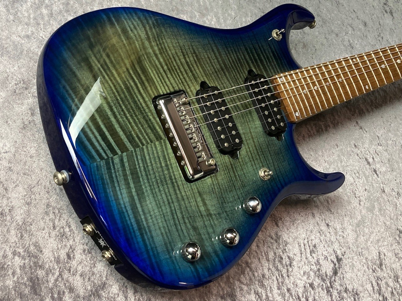 MUSIC MAN JP15 7 Strings Flame Cerulean Paradise with Case 2020 Electric Guitar