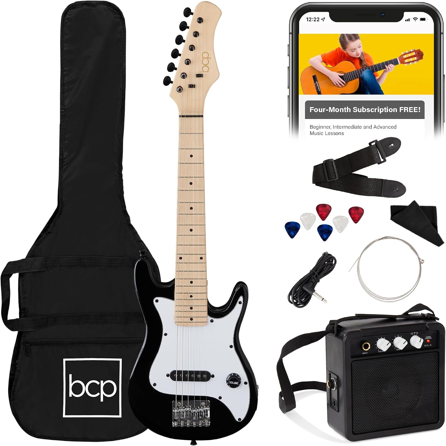30in Kids Electric Guitar Beginner Starter Kit W/ 5W Amplifier Strap Gig Bag