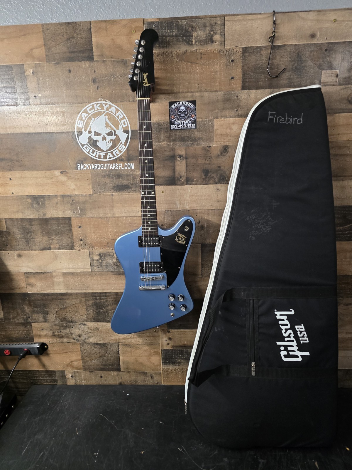 2017 USA Gibson Firebird Studio electric guitar in Pelham Blue with bag 6.5 Lb