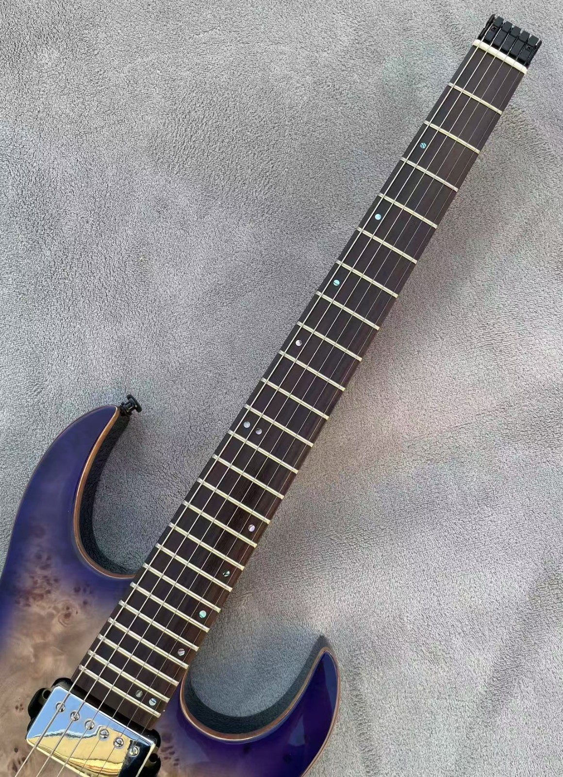 Headless Electric Guitar 6 Strings Abalone Dots Inlays Glossy Finished Guitarra