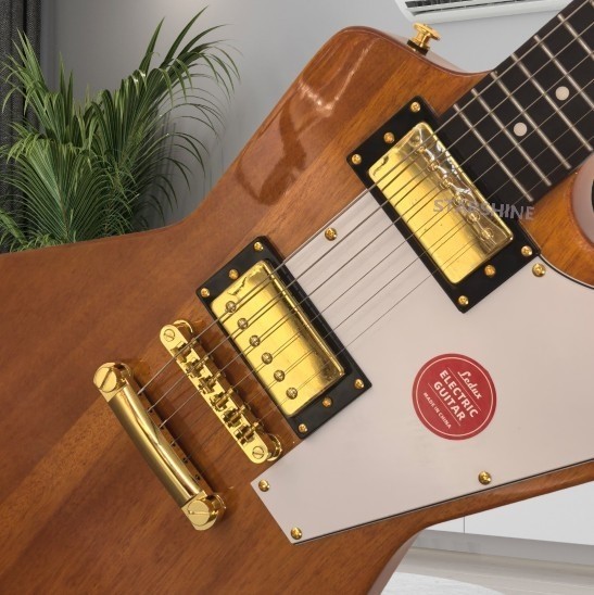 Fanctory transparent Yellow Electric Guitar white pickguard gold part fast ship