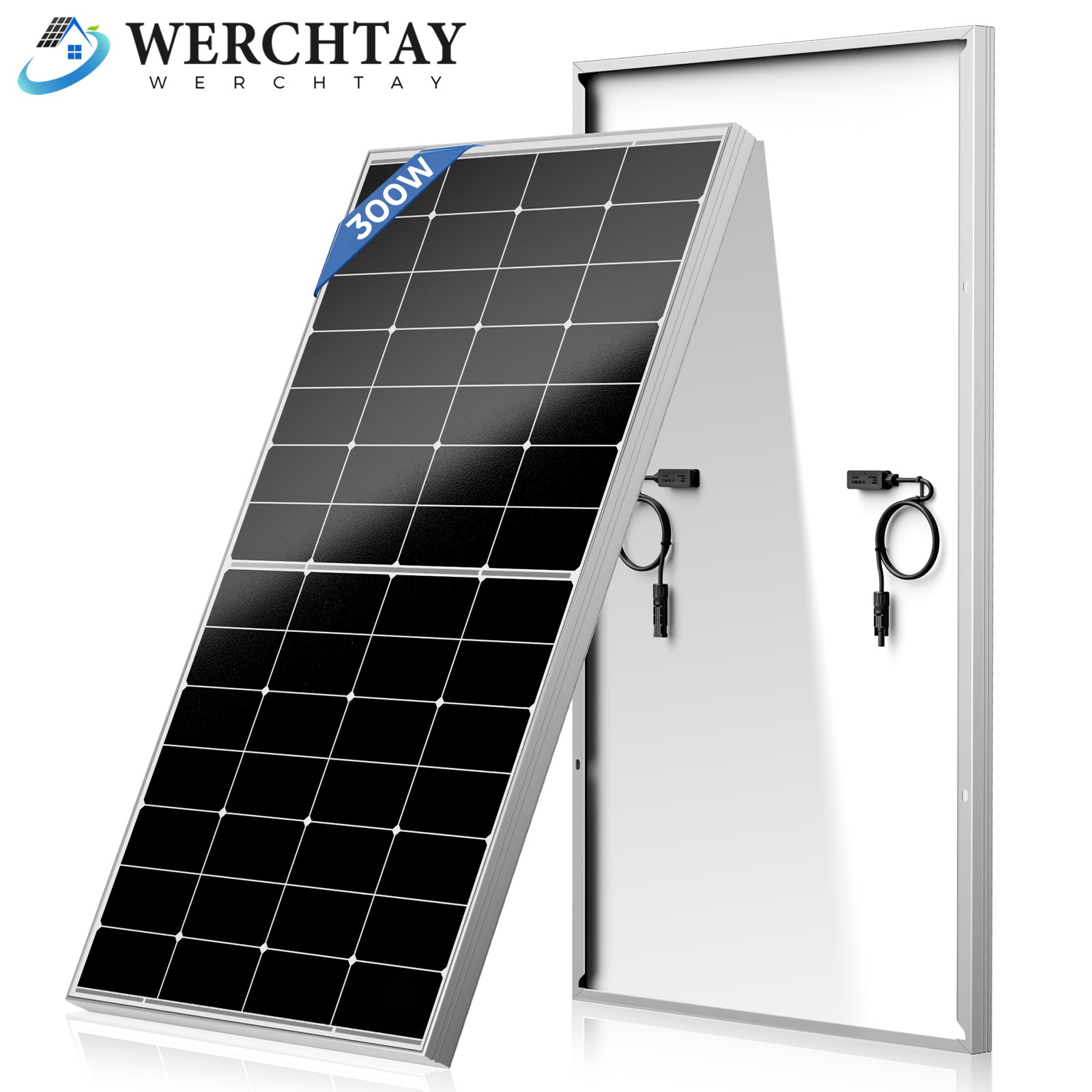 300W Mono Solar Panel Charger 12V Home RV Car Off Grid Battery Camper