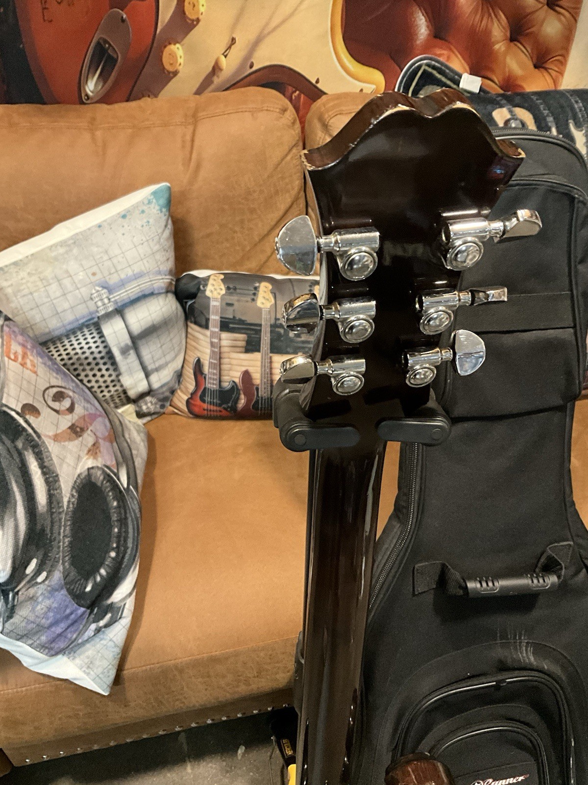 epiphone SC-450 scroll solid body electric guitar made in Japan 1970s in walnut