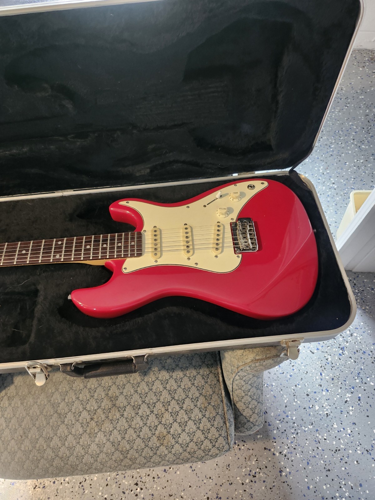 1990s Squier Bullet Stratocaster Electric Guitar with Hard Case