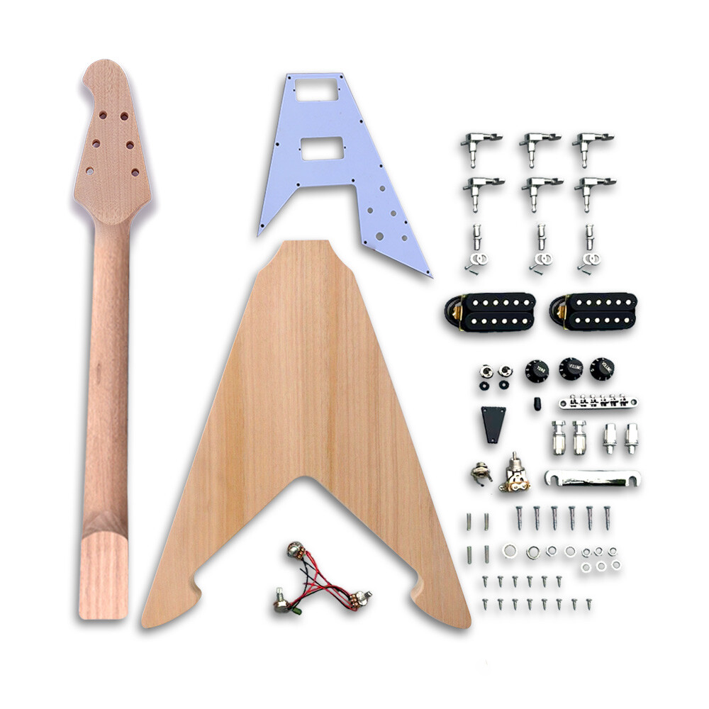 Guitar Kit Guitar Body 24.75inch 22fret Guitar Neck Rosewood Fretboard Block