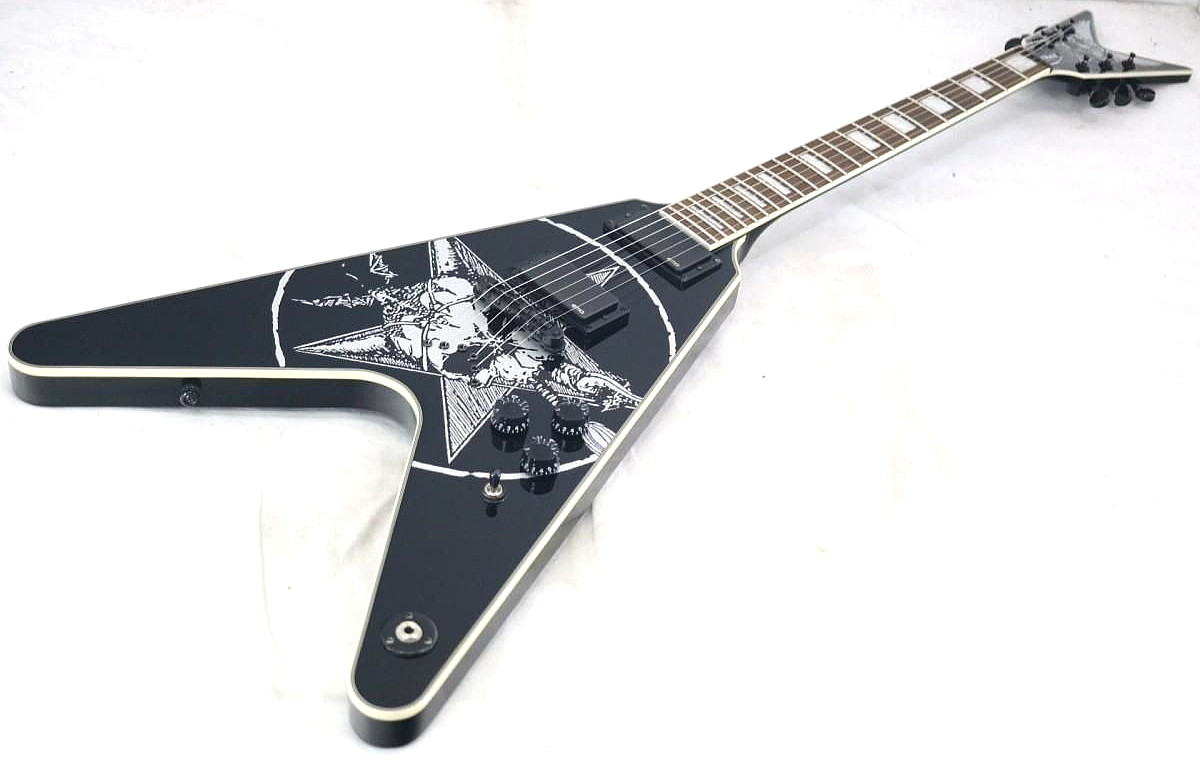 DEAN Old Skull V Flying V EMG Active Pickups Neck Through Metal Rare Guitar