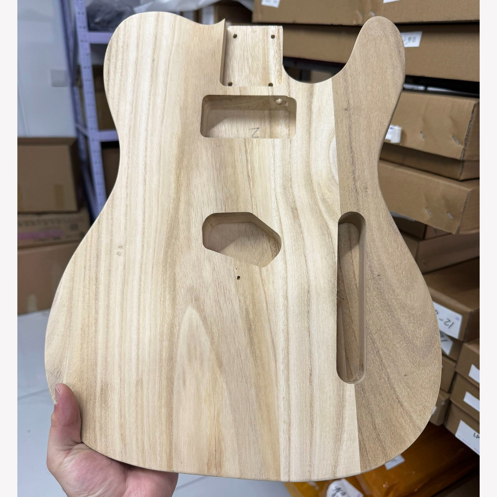 Unfinished DIY Electric Guitar Kit Maple Neck Paulownia Body, Amp Not Included