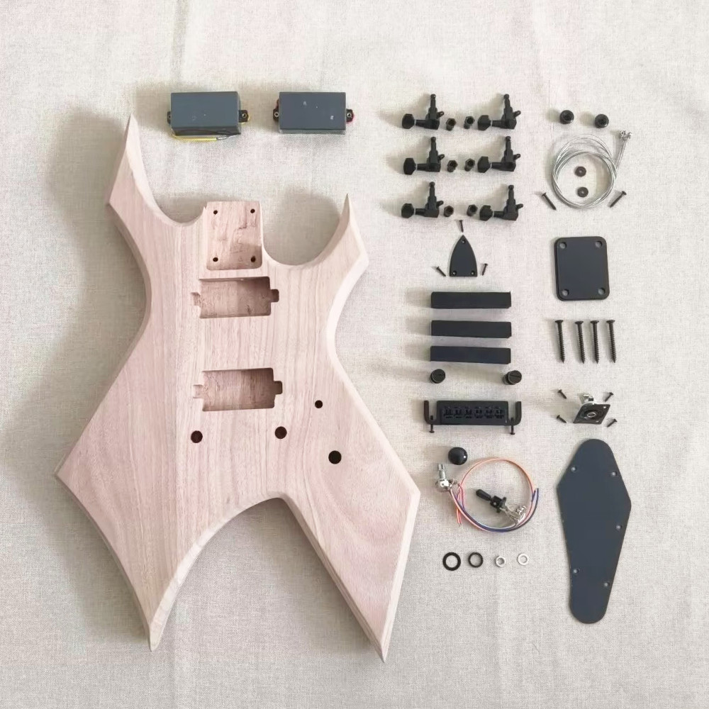 6 Six String DIY Electric Guitar Kit Genuine Mahogany BD Rosewood FretB Bolt On