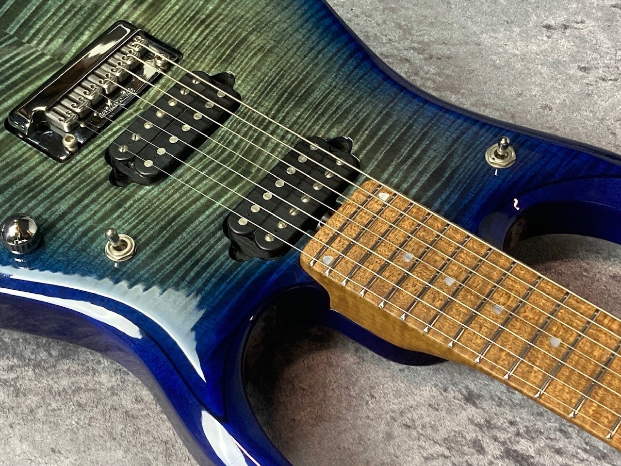 MUSIC MAN JP15 7 Strings Flame Cerulean Paradise with Case 2020 Electric Guitar