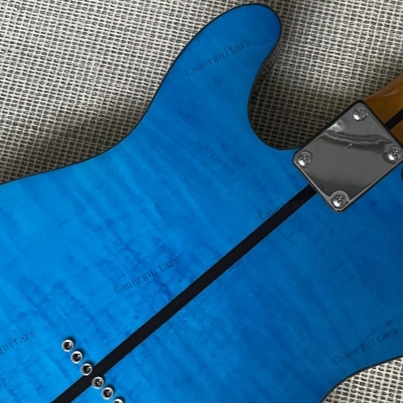 Solid Electric Guitar Maple Fretboard&Neck Chrome Hardware Blue Free Shipping