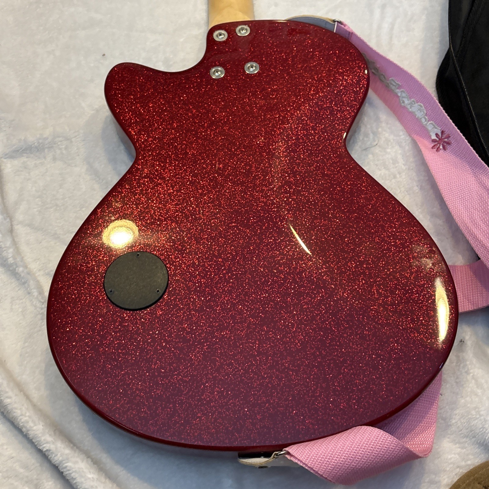 Daisy Rock Red Glitter Electric Candy Rock Guitar RARE Debutante Case Read Descr