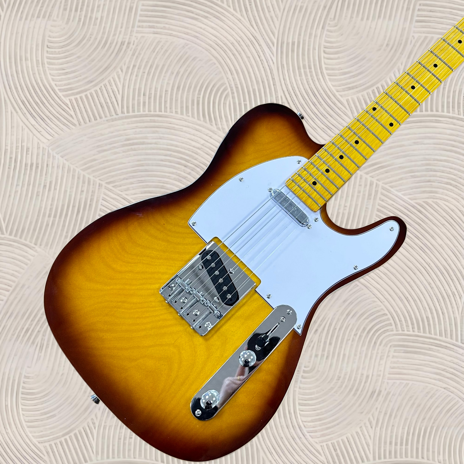 Ship US Custom TL ElectricGuitar Sunburst Finish Maple Neck Chrome Hardward