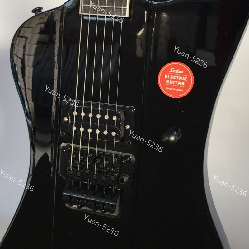 Solid Body Black Electric Guitar FR Bridge Scale Length 648mm Stainless Fret