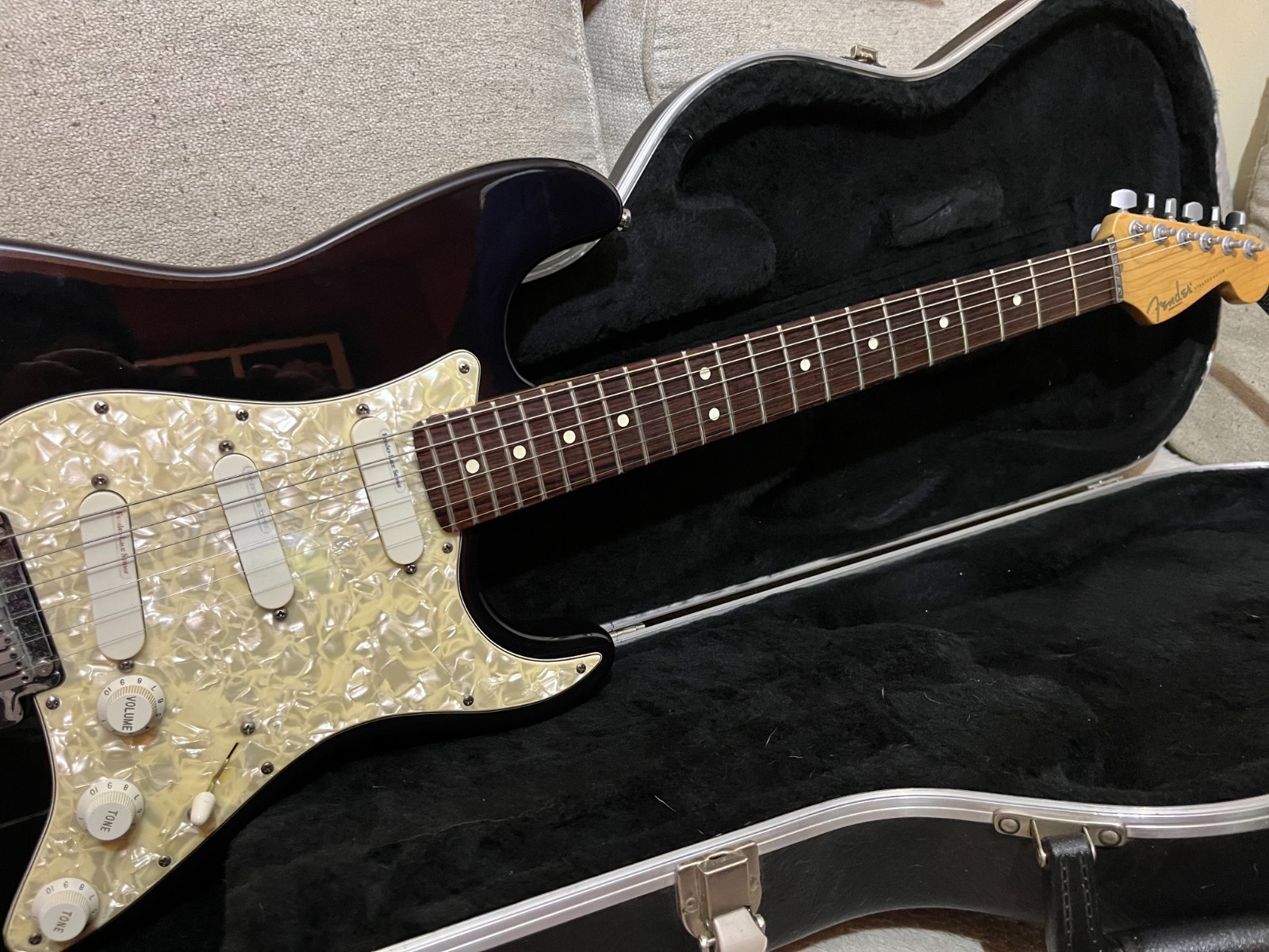 1996 Fender Strat Plus Deluxe Mystic Black with Case