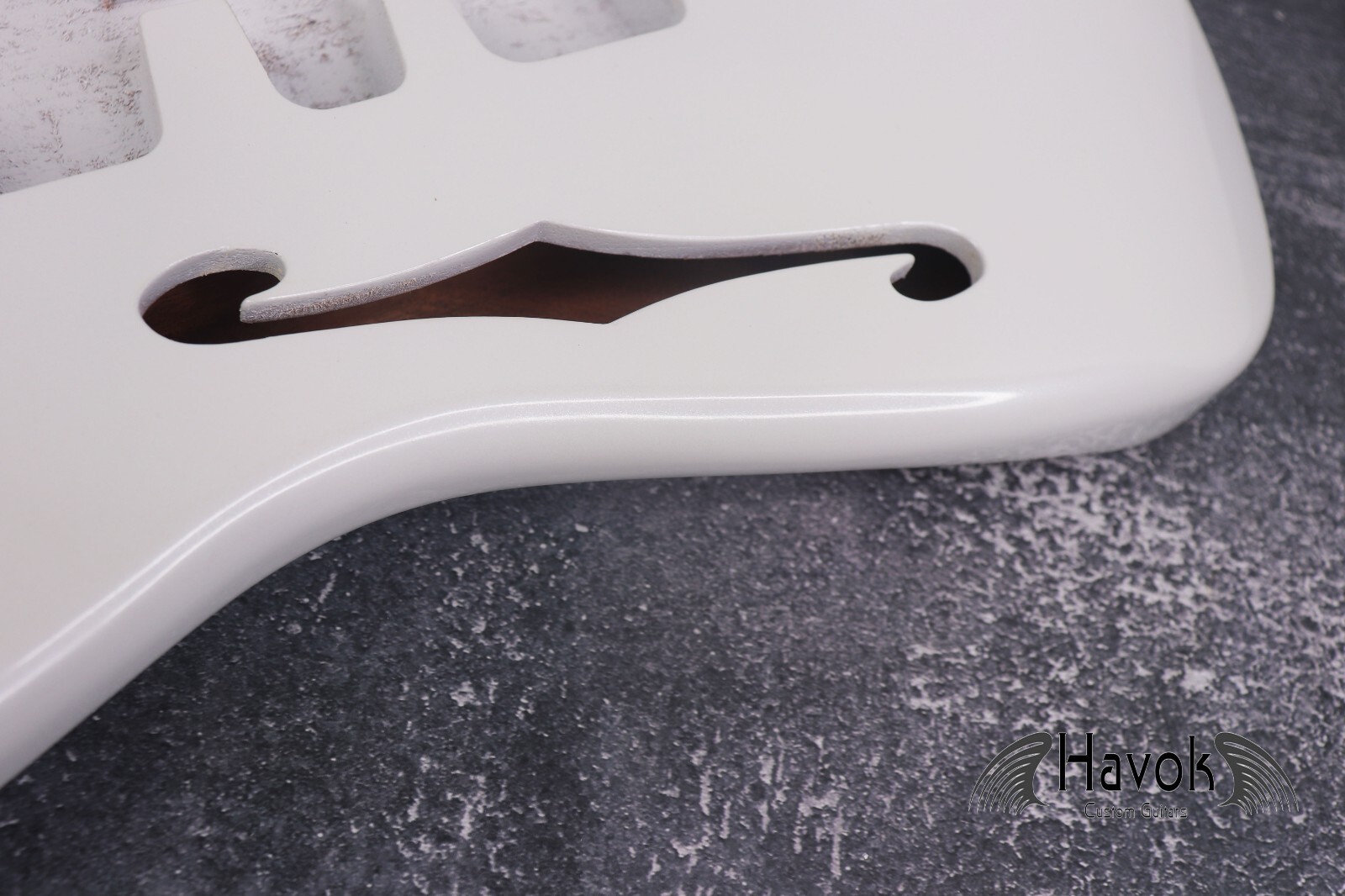 Hard Tail F-hole Metallic White Mahogany body, Custom S-Style Body, Vintage ST G