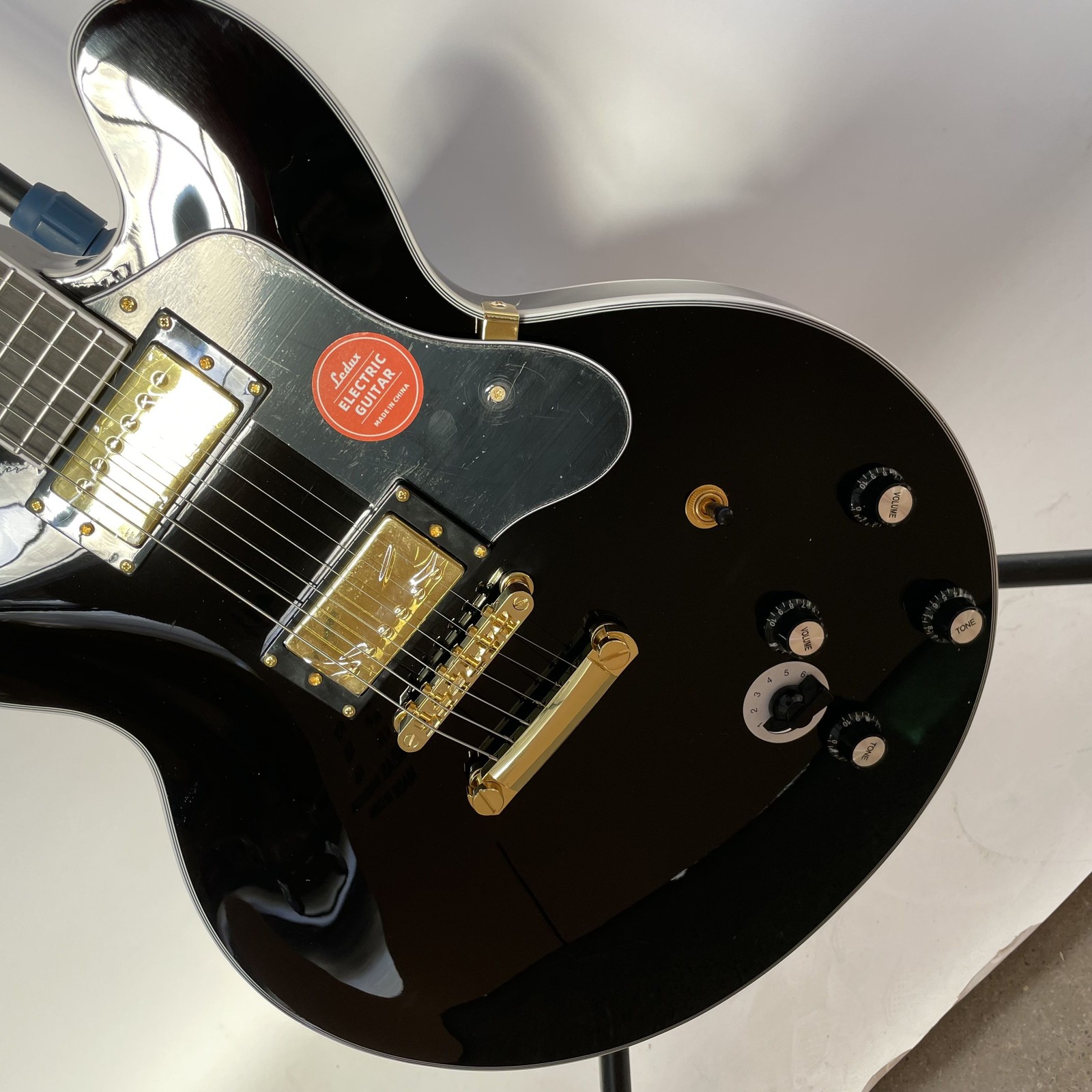 Gloss Black Electric Guitar HH Pickups Rosewood Fretboard Gold Hardware