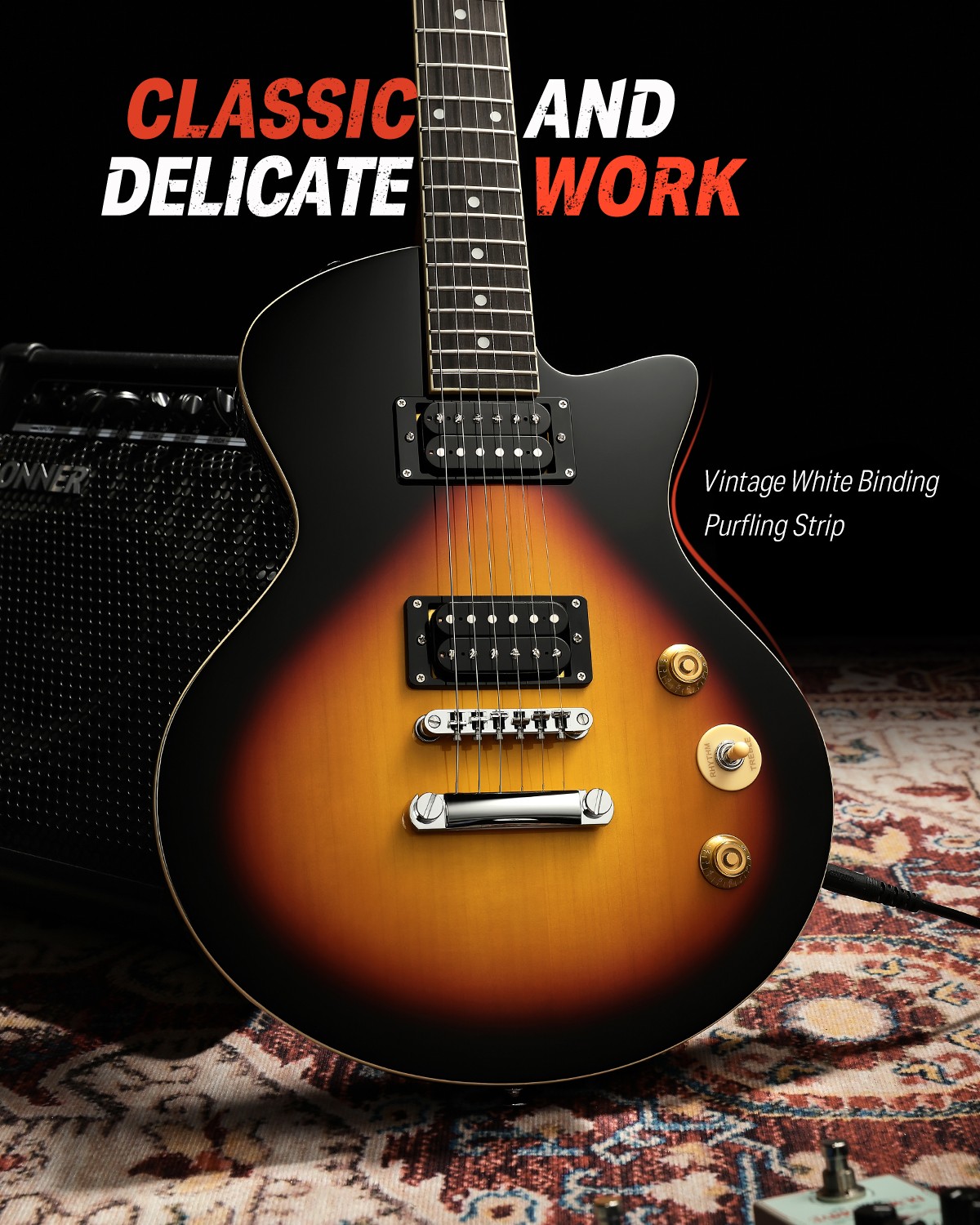 🎸 Donner DSC-128 Electric Guitar Kit Classic Humbucker H-H Pickups Solid Body