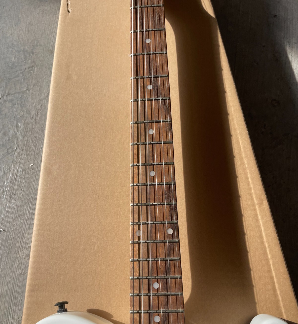 Classic White 6-String T-Style Electric Guitar, Solid Mahogany Body Maple Neck