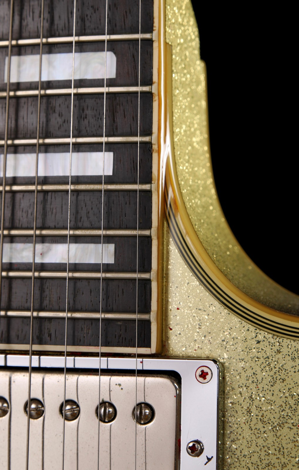 Burny RLC SLSP Les Paul Custom 3-Humbucker Silver Sparkle