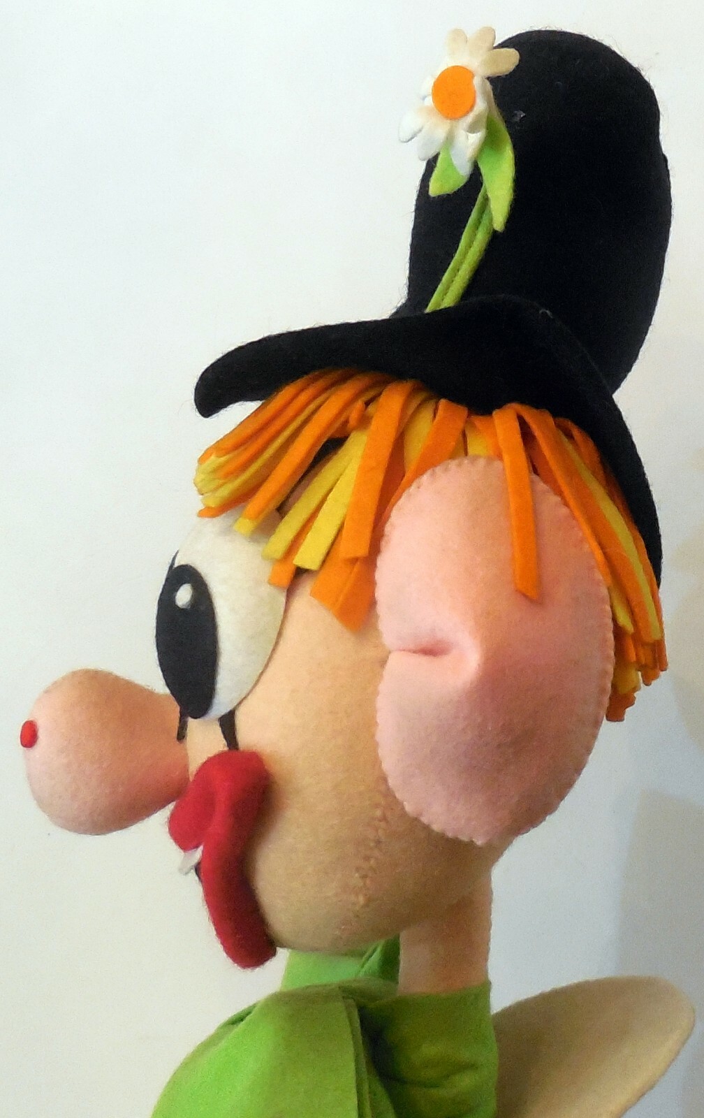 VINTAGE LARGE 27″ TOY DOLL FELT CLOTH LENCI CLOWN ITALY 1960s lars cresba