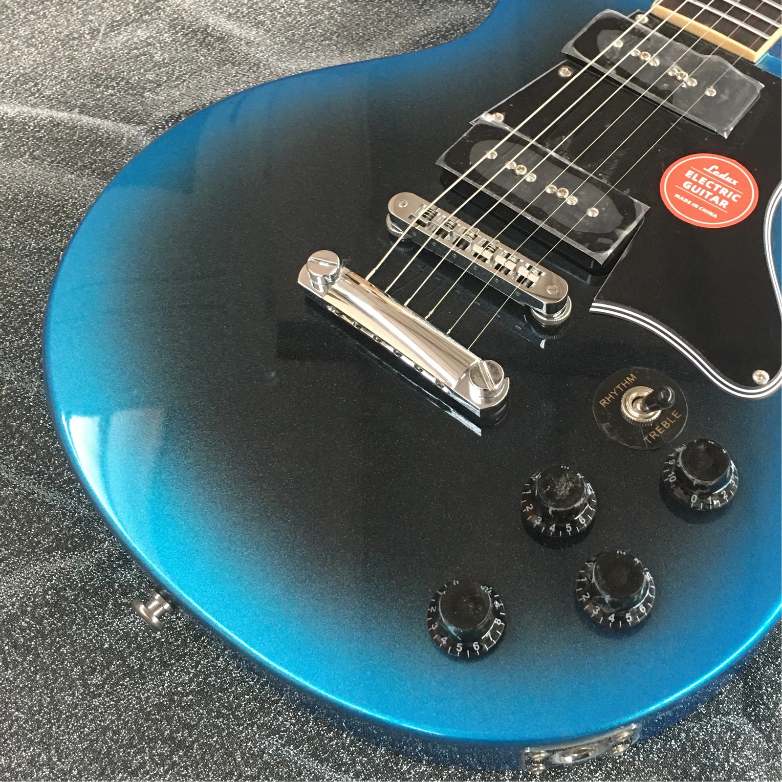 Blue Junior Electric Guitar 2P90 Pickup Mahogany Body&Neck Chrome Hardware