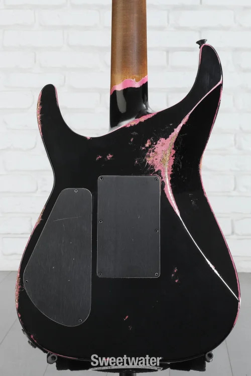 Jackson USA Tangent Series Soloist Electric Guitar – Black Over Platinum Pink,