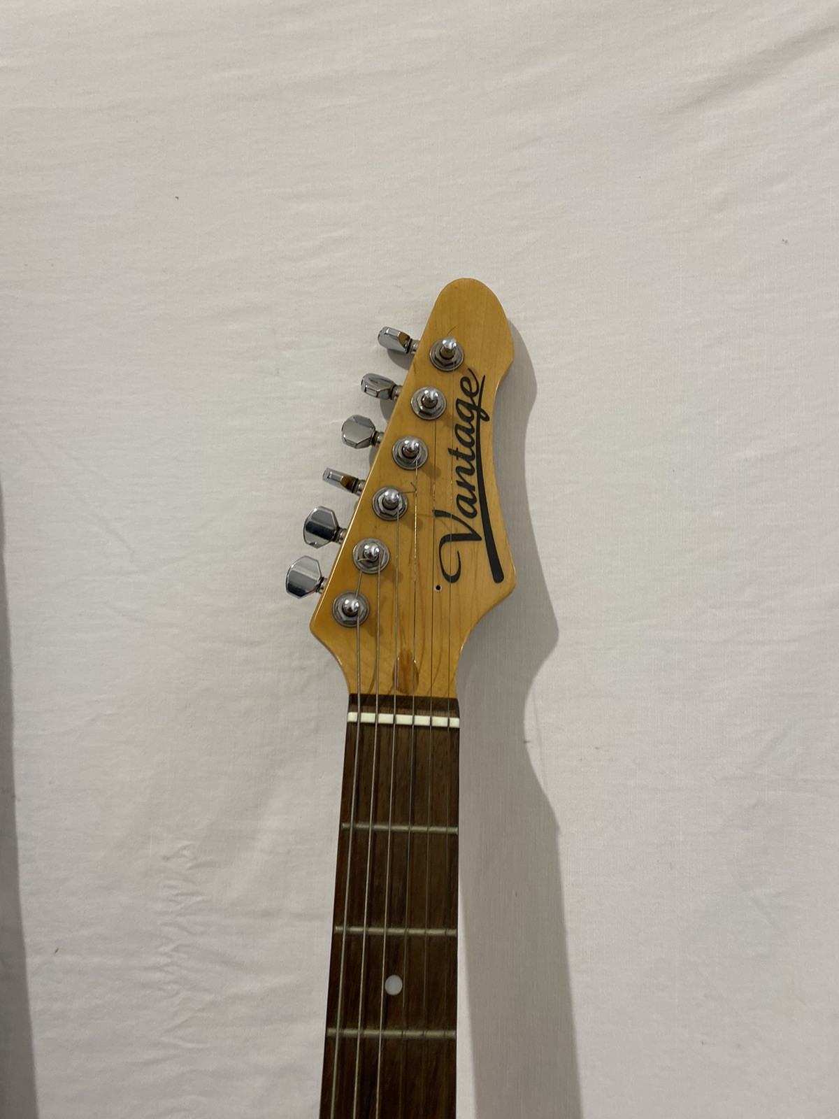 Vantage Electric Guitar Black And White With Case Model VIE – II D/BK