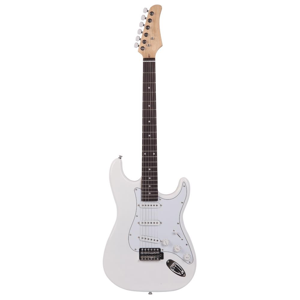 White 39″ Right hand Beginner Electric Guitar 6 Strings +Bag Case +Cable +Strap