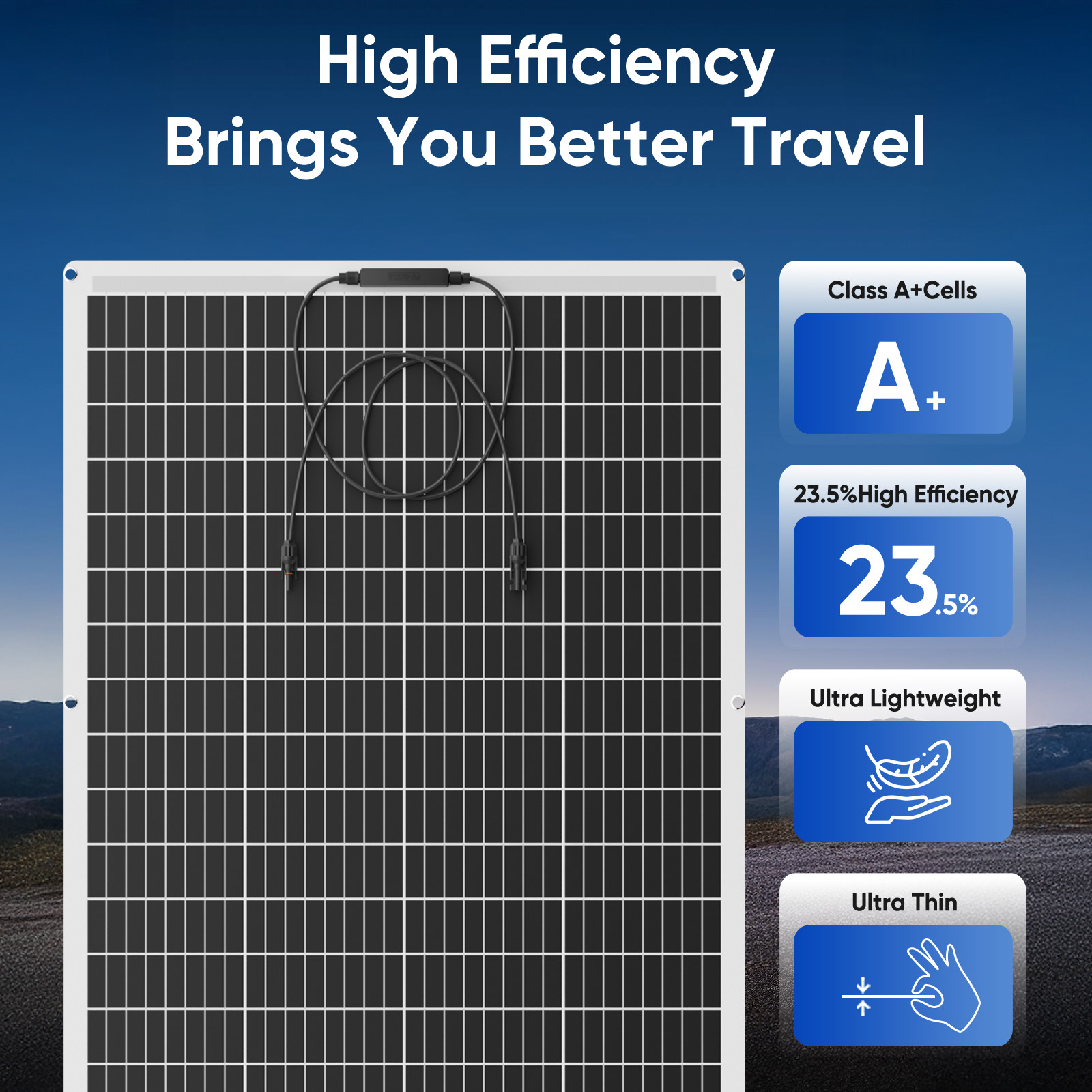200W 12V Monocrystalline Solar Panel Charger Home RV Car Off Grid Battery Camper